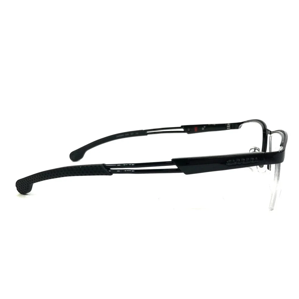 Carrera Eyeglasses Frames 4408 807 Shiny Black Rectangle Half Rim 56-19-140